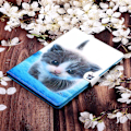 Pikkukuva 2 / 2: Samsung Galaxy Tab A 8.0 (2019) viileä kuvio nahkainen flip-kotelo - Kissa Multicolor