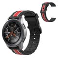 Wave rectangle silicone watch band for Samsung watch - Black / Red / White Svart