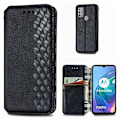 Pikkukuva 1 / 2: Nahkakotelo With A Stylish Rhombus Imprint For Motorola Moto G10 - Musta Black