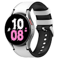 Miniatyrbillede 2 af 4: Samsung Galaxy Watch 5 / 4 / 3 (41mm) silikone i læderurrem med sølvspænde - Sort Størrelse: L White