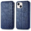 Miniatyrbild 1 av 2: Läder iPhone 14 fodral med romb-design - Blå Blå