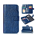 Miniatyrbillede 1 af 2: Crazy Horse Samsung Galaxy S10 Plus læder flip etui - Blå Blue