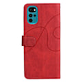 Miniatyrbillede 2 af 2: Tekstureret Læder Etui med Strop TilMotorola Moto G22 - Rød Red