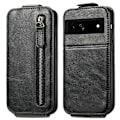 Pikkukuva 1 / 6: Vertical Flip Phone Suojakotelo With Zipper For Google Pixel 7a - Musta Black