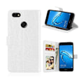 Miniatyrbillede 1 af 2: Pure farve Huawei P9 Lite Mini crazy horse PU læder flip etui - hvid White