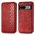 Pikkukuva 1 / 2: Nahkakotelo With A Stylish Rhombus Imprint For Google Pixel 7a - Punainen Red