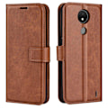 Pikkukuva 1 / 6: Lompakko Nahkakotelo For Nokia C21 - Vaalean Ruskea Brown