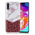 Miniatyrbilde 1 av 2: Marble Samsung Galaxy A70 Etui - Hvit Marmor Og Glitter Multicolor