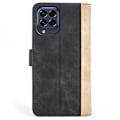 Miniatyrbillede 2 af 2: To Farvet Læder Flip Case til Samsung Galaxy M53 5g - Sort Black