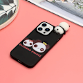 Pikkukuva 2 / 2: Cute 3d iPhone 14 Pro Suojakotelo - Two Pandas Black