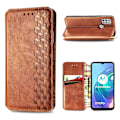 Miniatyrbillede 1 af 2: Læder Etui med A Stil Rhombus Imprint til Motorola Moto G30 - Brun Brown