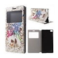 Miniatyrbillede 1 af 2: Moberg View Huawei Ascend P8 Læder Flip Etui - Livlig Sommerfugl Multicolor