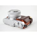 Miniatyrbillede 2 af 2: Panasonic Lumix DC-GF10 halvt kamera beskyttelsesetui i læder - Kaffe Brown