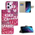 Pikkukuva 2 / 2: Wonderland Xiaomi Poco X5 / Redmi Note 12 Läppäkotelo - Keep Calm And Sparkle Pink