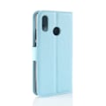 Miniatyrbillede 2 af 2: Huawei P20 Lite litchi tekstur PU læder flip etui - blå Blue