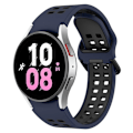 Miniatyrbild 2 av 5: Samsung Galaxy Watch 5 / 4 / 3 (41mm) klockarmband i silikon med dubbla färger - Mörkblå / Svart Blå