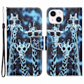 Miniatyrbillede 1 af 2: Wonderland iPhone 14 flip etui - Giraf Blue