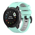 Pikkukuva 1 / 2: Garmin Fenix 7S kaksivärinen silikonikellon hihna - Teal / Harmaa Green