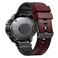 Miniatyrbillede 3 af 3: Dobbeltfarvet silikoneurrem til Garmin Watch og Coros Vertix - Rødvin / Sort Red