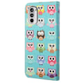 Miniatyrbillede 2 af 2: Wonderland Motorola Moto G52 flip etui - Ugler Multicolor