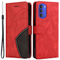 Miniatyrbillede 1 af 2: Tekstureret Læder Etui med Strop TilMotorola Moto G51 5G - Rød Red