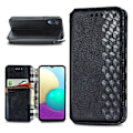 Pikkukuva 1 / 2: Nahkakotelo With A Stylish Rhombus Imprint For Samsung Galaxy A02 - Musta Black