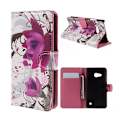 Miniatyrbillede 1 af 2: Moberg Microsoft Lumia 550 Læder Etui - Kapok Blomster Multicolor