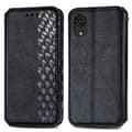 Miniatyrbillede 1 af 2: Læder Etui med A Stilfuldt Rhombus Tryk til Samsung Galaxy A03 Core - Sort Black