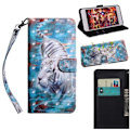 Miniatyrbillede 1 af 2: Samsung Galaxy A50 mønstret læderetui - Tiger Multicolor