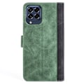 Miniatyrbillede 2 af 2: To Farvet Læder Flip Case til Samsung Galaxy M53 5g - Grøn Green