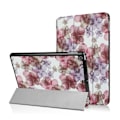 Pikkukuva 1 / 2: iPad (2017) (9.7") Kuvioitu Taittuva Nahkakotelo - Kauniit Kukat Multicolor