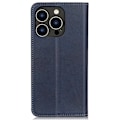 Pikkukuva 2 / 2: iPhone 14 Pro lompakkokotelo, aitoa nahkaa - Sininen Blue
