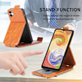 Pikkukuva 6 / 6: Vertical Flip Phone Suojakotelo With Zipper For Samsung Galaxy A04 - Ruskea Brown