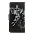 Miniatyrbillede 2 af 2: Nokia 1 Plus folio lædercover - rasende ulv Black
