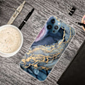 Pikkukuva 2 / 2: Marble design iPhone 14 Pro Max kotelot - Sininen Kultainen Roiske Marmori Multicolor