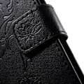 Miniatyrbillede 2 af 2: Huawei P Smart mobiletui i kunstlæder med indgraveret sommerfugl og blomster - Sort Black