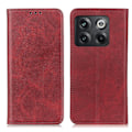 Miniatyrbillede 1 af 2: Flip Etui med Pung i Ægte Læder til OnePlus Ace Pro / 10t - Rød Red