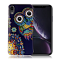 Miniatyrbillede 1 af 2: Fleksibelt etui med lysende mønster til iPhone Xr - Farverig Ugle Multicolor