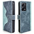 Miniatyrbild 1 av 2: Tvåfärgat Xiaomi Redmi Note 12 Pro Plus fodral i läder - Blå Blå