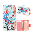 Pikkukuva 1 / 2: Moberg Huawei Y360 Nahkakotelo Korttitaskuilla - Talvi Ja Pöllö Multicolor