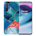 Miniatyrbild 1 av 2: Marmormotiv OnePlus Nord CE 5G skal - Blå Och Orange Marmor multifärg