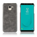 Miniatyrbillede 1 af 2: Samsung Galaxy J6 (2018) mobiletui i kunstlæder med Litchi overfalde - Grå Silver grey