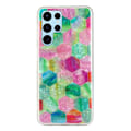 Pikkukuva 1 / 2: Deco Samsung Galaxy S22 Ultra Suojakotelo - Värikäs Hexagon Multicolor