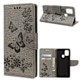 Miniatyrbild 1 av 2: Butterfly läder Samsung Galaxy A21s fodral - Silver/Grå Silvergrå