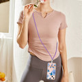 Pikkukuva 2 / 2: Slim And Durable Softcover With Lanyard For iPhone 14 Plus - C003 Sininen Peony Blue
