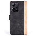 Miniatyrbillede 2 af 2: To-farvet Xiaomi Redmi Note 12 Pro Plus læderetui - Sort Black