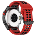 Miniatyrbillede 1 af 2: Garmin Enduro 2 / Tactix 7 / Fenix 7 tofarvet silikone urrem - Rød / Sort Red