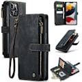 Miniatyrbillede 1 af 2: CaseMe iPhone 13 Pro Max etui med lynlås og pung - Sort Black