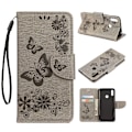 Miniatyrbild 1 av 2: Butterfly läder Huawei Y6 2019 fodral - Silver/Grå Silvergrå