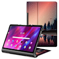 Miniatyrbillede 1 af 2: Etui i tegnebogsstil med korttryk til Lenovo Yoga Tab 11 - Træer Multicolor